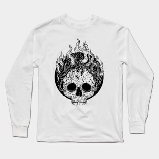 Skull on Fire Long Sleeve T-Shirt